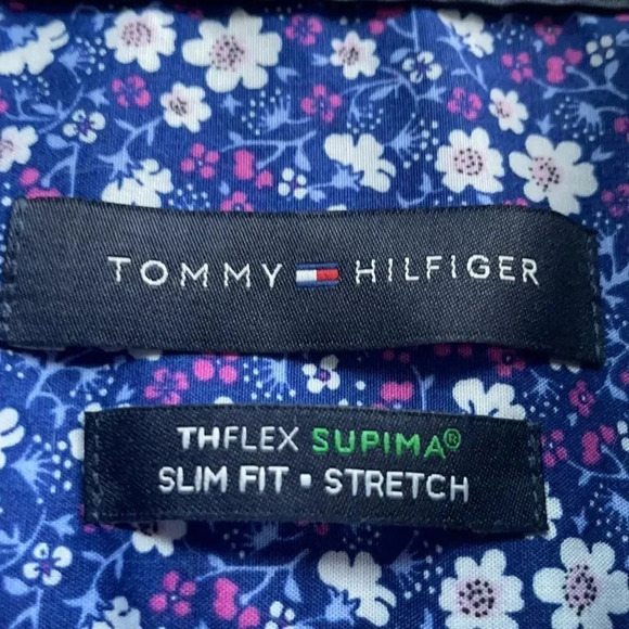 Tommy Hilfiger slim fit stretch cotton button down. Floral print. Men’s 32/33 - Picture 4 of 14